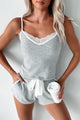 Most Comfortable Here Lace Trim Lounge Set (Heather Grey) - NanaMacs