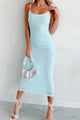 Cue The Shine Rhinestone Mesh Bodycon Dress (Blue Mint) - NanaMacs