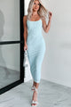 Cue The Shine Rhinestone Mesh Bodycon Dress (Blue Mint) - NanaMacs