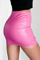 Sleek Flirtation Faux Leather Mini Skirt (Rose Violet) - NanaMacs