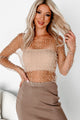 Lost Your Chance Pearl Mesh Top (Beige) - NanaMacs