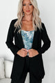 Executive Behavior Long Blazer (Black) - NanaMacs