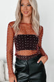 Lost Your Chance Pearl Mesh Top (Wine) - NanaMacs