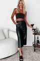 Not Your Usual Type Faux Leather Crop Pants (Black) - NanaMacs