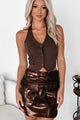 Properly Motivated Halter Vest Top (Brown) - NanaMacs