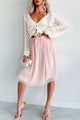 In A Dreamland Rhinestone Tulle Mini Dress/Skirt (Blush) - NanaMacs