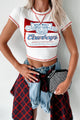 "Wild West Cowboys" Graphic Crop Tee (Ivory) - NanaMacs