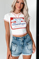 "Wild West Cowboys" Graphic Crop Tee (Ivory) - NanaMacs