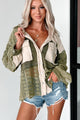 Unique & Interesting POL Lace Crochet Button-Down Shirt (Olive Khaki) - NanaMacs