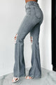 Belmont High Rise Distressed Flare Jeans (Grey) - NanaMacs