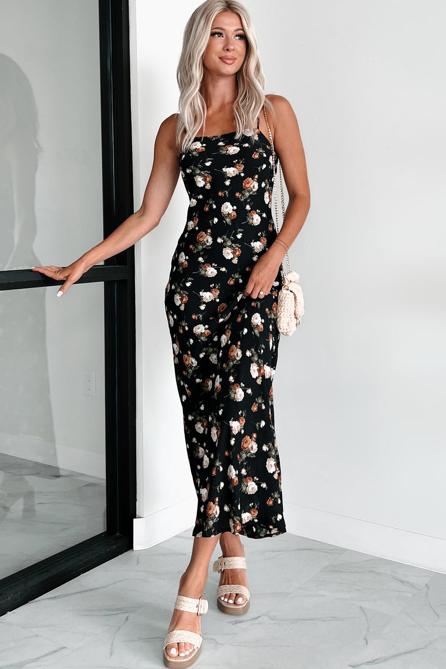 Nobody Does It Better Floral Maxi Dress (Black Multi) - NanaMacs