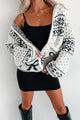 Coastal Charisma Sweater Knit Zip-Up Cardigan (Cream/Navy) - NanaMacs