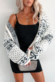 Coastal Charisma Sweater Knit Zip-Up Cardigan (Cream/Navy) - NanaMacs