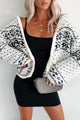 Coastal Charisma Sweater Knit Zip-Up Cardigan (Cream/Navy) - NanaMacs