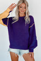 Competitively Cute Colorblock Sweater (Purple/Yellow) - NanaMacs