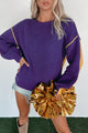 Competitively Cute Colorblock Sweater (Purple/Yellow) - NanaMacs