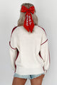 Competitively Cute Colorblock Sweater (Burgundy/Ivory) - NanaMacs