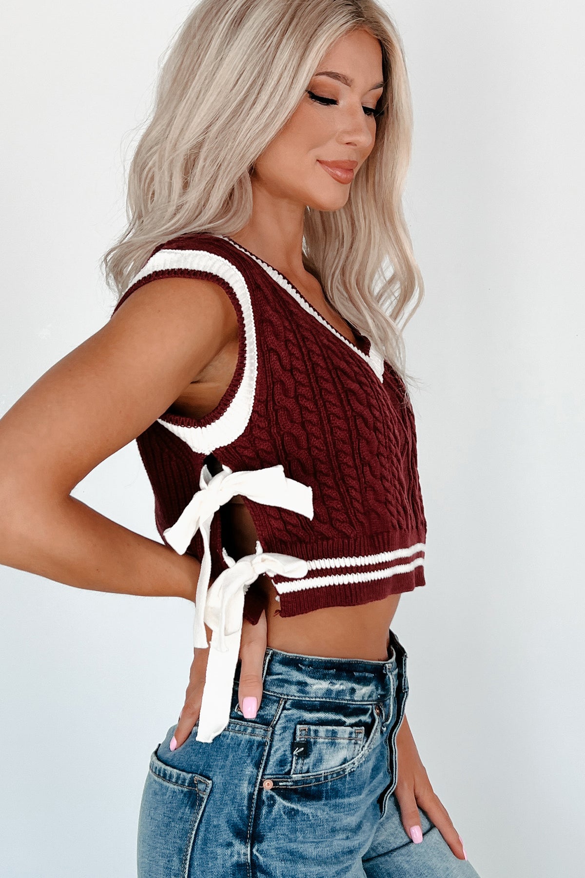 SIDE-TIE SWEATER VEST