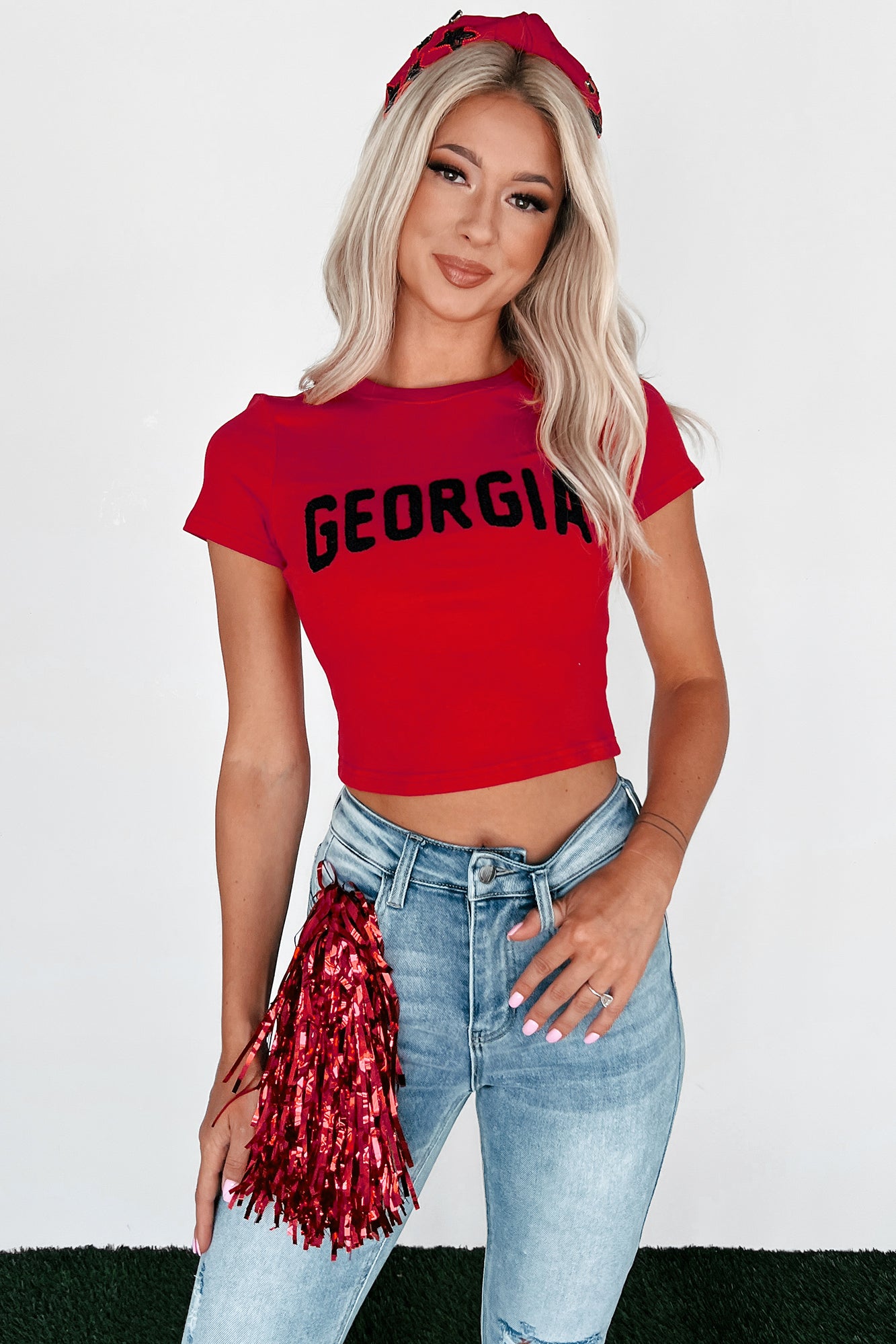 Rep My Team Textured Graphic Tee (Georgia) - NanaMacs