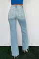 Ira High Rise Distressed 90s Vintage Vervet Flare Jeans (Light) - NanaMacs