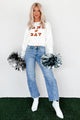 Competition Cute "Game Day" Sweater (White) - NanaMacs