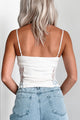 Flirty Demeanor Lace Paneled Ribbed Cami Top (Bone) - NanaMacs