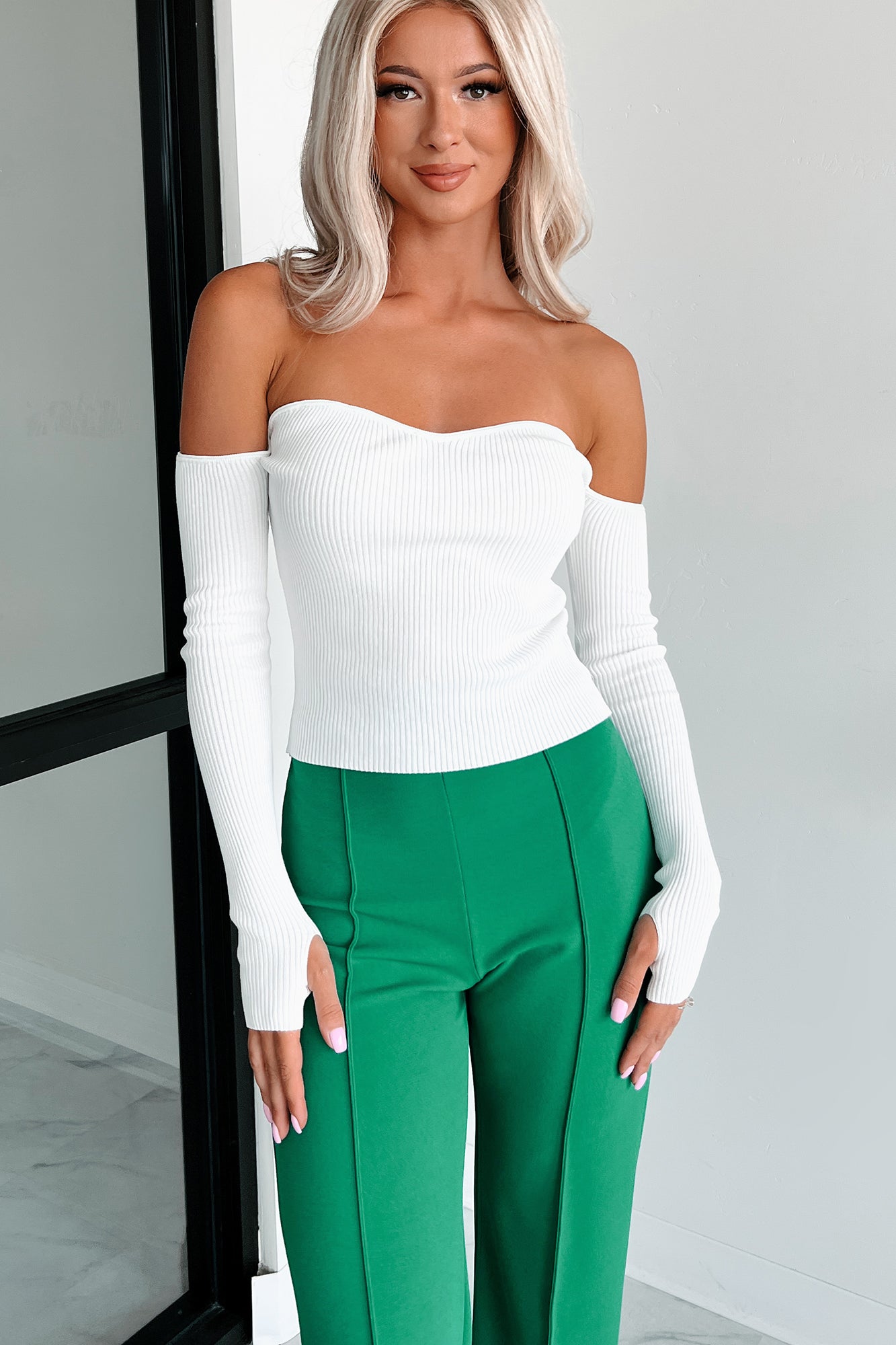 Compelling Charm Off The Shoulder Top (White) - NanaMacs