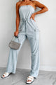 Cleared My Schedule Washed Tube Top Jumpsuit (Grey-Sage) - NanaMacs