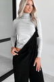 Conceptually Chic Long Sleeve Turtleneck Top (Heather Grey) - NanaMacs