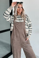 Playful Impression Soft Corduroy Overall Jumpsuit (Mocha) - NanaMacs