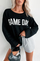 Stylish On The Sideline "Game Day" Sweater (Black/Ivory) - NanaMacs