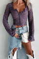 Sweet Charisma Lace Hook-Front Top (Purple Haze) - NanaMacs