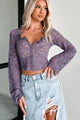 Sweet Charisma Lace Hook-Front Top (Purple Haze) - NanaMacs