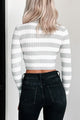 I'm In Your Head Striped Turtleneck Top (Heather Gray) - NanaMacs