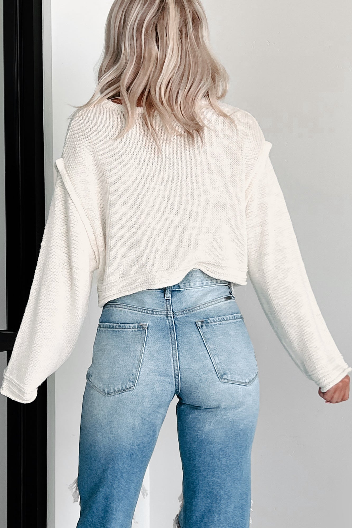 Spare My Heart Oversized Crop Sweater (Cream) - NanaMacs