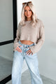 Spare My Heart Oversized Crop Sweater (Tan) - NanaMacs