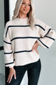 Avellino Oversize Stripe Sweater (Cream) - NanaMacs