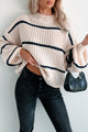 Avellino Oversize Stripe Sweater (Cream) - NanaMacs