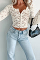 Sweet Charisma Lace Hook-Front Top (Cream) - NanaMacs