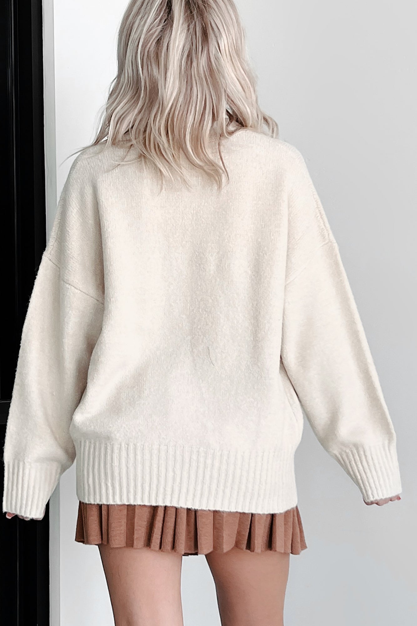 Reed Oversized Crewneck Sweater (Cream) - NanaMacs