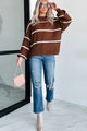 Avellino Oversize Stripe Sweater (Brown) - NanaMacs