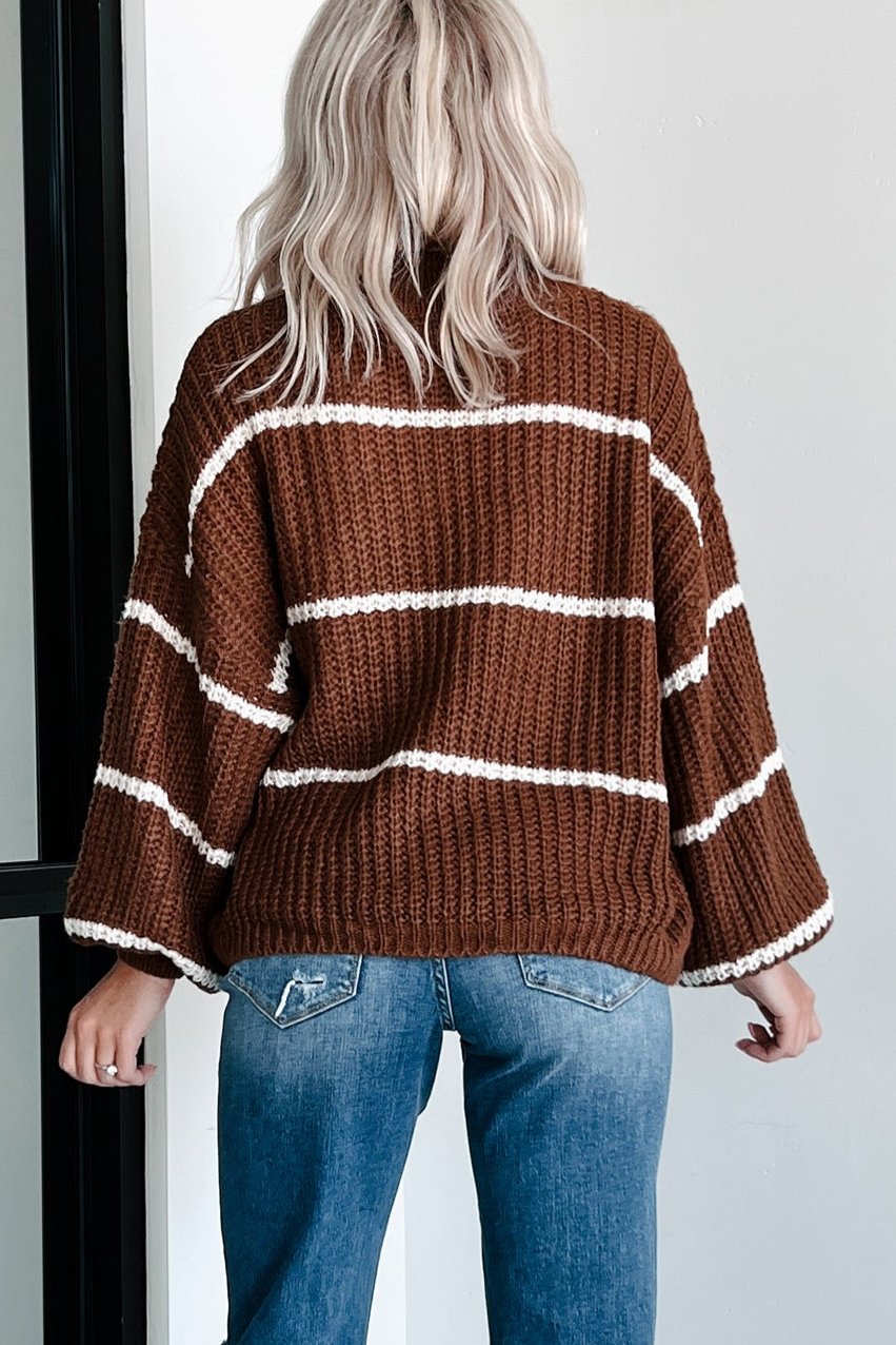 Avellino Oversize Stripe Sweater (Brown) - NanaMacs