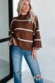 Avellino Oversize Stripe Sweater (Brown) - NanaMacs