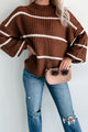 Avellino Oversize Stripe Sweater (Brown) - NanaMacs