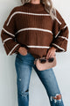 Avellino Oversize Stripe Sweater (Brown) - NanaMacs