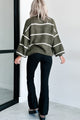 Avellino Oversize Stripe Sweater (Olive) - NanaMacs