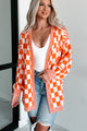 Magnetic Aura Checkered Cardigan (Orange) - NanaMacs