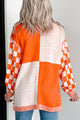 Magnetic Aura Checkered Cardigan (Orange) - NanaMacs