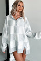 Casual Chats Oversized Checkered Sweater (Heather Grey/White) - NanaMacs