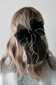 Bows Are Better Contrast Trim Barrette Hair Bow (Black) - NanaMacs